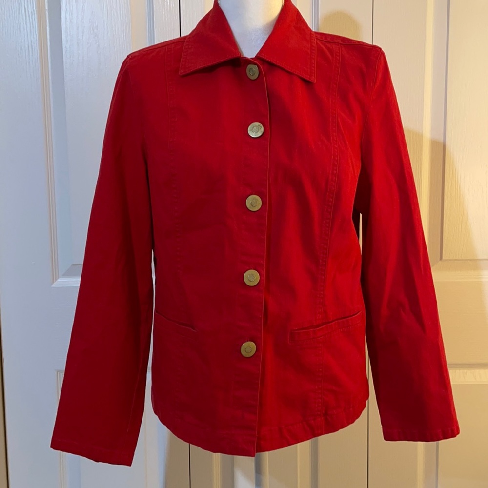 City Blues by Koret Women’s Red Front Button Closure Jacket SZ 10